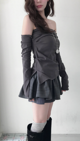 picona check plum layered sk