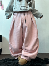 PARACHUTE TWO PINTUCK BALLOON LONG WIDE PANTS 🖤🩶💜🤎🩷5COLOR
