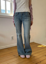 PINK STITCH LOW BOOTS CUT DENIM