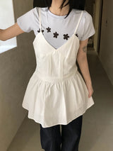 ロエンピンタックレイヤードスリップミニドレス