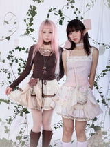 ROSE ISLAND オータムレースフローラルプリントコットンスカート