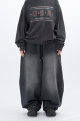 Leggy Side Tuck Balloon Denim