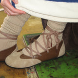 Tender 0003. Combi Lace-Up Flats - 3colors