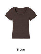 Heren Slim U-Neck Short Sleeve T-shirt