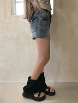 ライク バックポケット デニムショーツ(Denim)