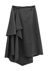 Beon Drape Unbalanced Flared Skirt