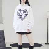 T-Shirt Heart Lettering Hooded T-Shirt