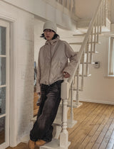 Tech Color Matching High Neck Hood Zip-Up