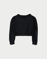 フォイクロップブラウス_ブラック