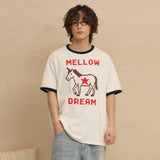MELLOW DREAM Unicorn Ringer Half Sleeve T-shirt
