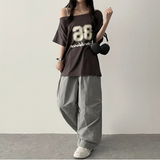 デロンスパン アンバルショルダー ボクシーフィット ショートスリーブTシャツ