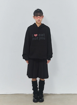 アイラブキャットノットユーキャットイヤーフーディー