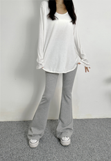 (BASIC ITEM♥/BEST VALUE♥) 3 COLORS ストレッチUネックルーズフィット長袖Tシャツ