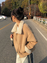[Fur Lining] Rat Wool Suede Mustang Jumper