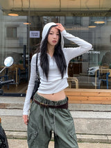 ライティハーフジップアップスリムフーディー