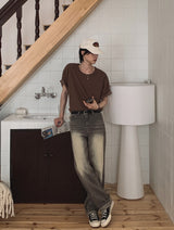 Philip U-neck knit short sleeve T-shirt