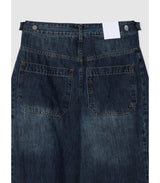 Round denim pants