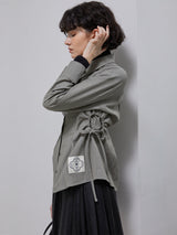[LINE] Circle String Wrinkle Shirt (2colors)