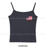 Vintage Stars and Stripe Ribbed Crop Sleeveless