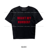 Number Lettering Crop Tee