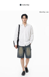 アーバンカーペンターバミューダデニムパンツ (muddy indigo)