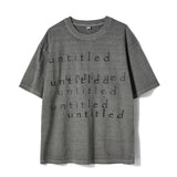 Untitled レイヤーロゴピグメントウォッシュ半袖 Gray