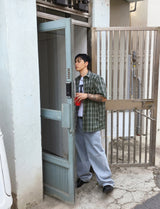 No.1312 LU check half SHIRT