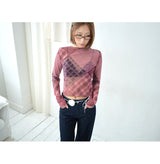 Kitsch Sheer Check Pattern Layered Top