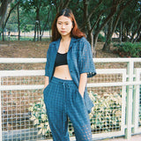 PEACOCK BLUE KNIT PANTS