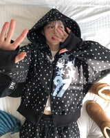 キッチュスターチェックパッチツーウェイフードジップアップ