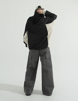 Sporty V-neck Windbreak Pullover