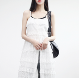 Bullet lace punching long dress