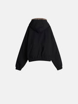 Hairy hooded bomber jacket