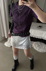 SATIN DOT LACE BUSTIER MINI DRESS (WHITE, BLACK 2COLORS!)