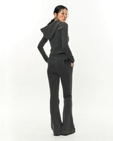 Patch Slim Hoodie _ Dark Grey