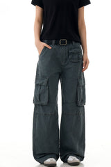 Multi Pocket Wide Leg Trousers