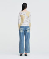 Elemental Motif Patchwork T-shirt _ YELLOW