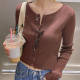 Connie V-neck Round Cropped Cardigan