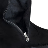 Winter folding dumble suede buckle belt knee high long boots (2 colors)