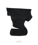 Dolphia slit drape top (3color)