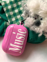 Pink Music Glossy AirPods Case
