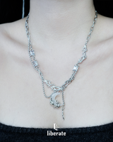 Clear Moon Drop Necklace