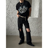 [UNISEX]フィンガーカッティングオーバーフィットTシャツ (2color)
