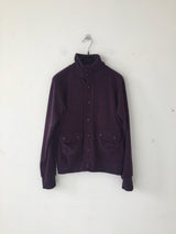 high-neck button cardigan