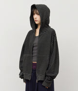 Peter Pigment Striped Zip Hoodie