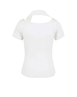Cowl Neck Scarf T-Shirt _ WHITE