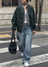 NON COLLAR LEATHER JACKET