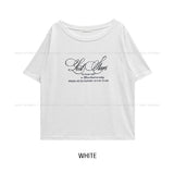 スターレタリングアンバランス半袖Tシャツ