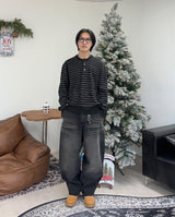 ディエットウォッシュ加工バルーンデニムパンツ