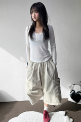 Conti Pig Ropeside Wide Bermuda Pants 3Color
